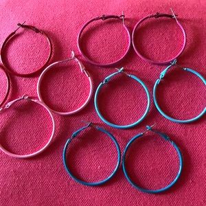 Colorful hoop earrings